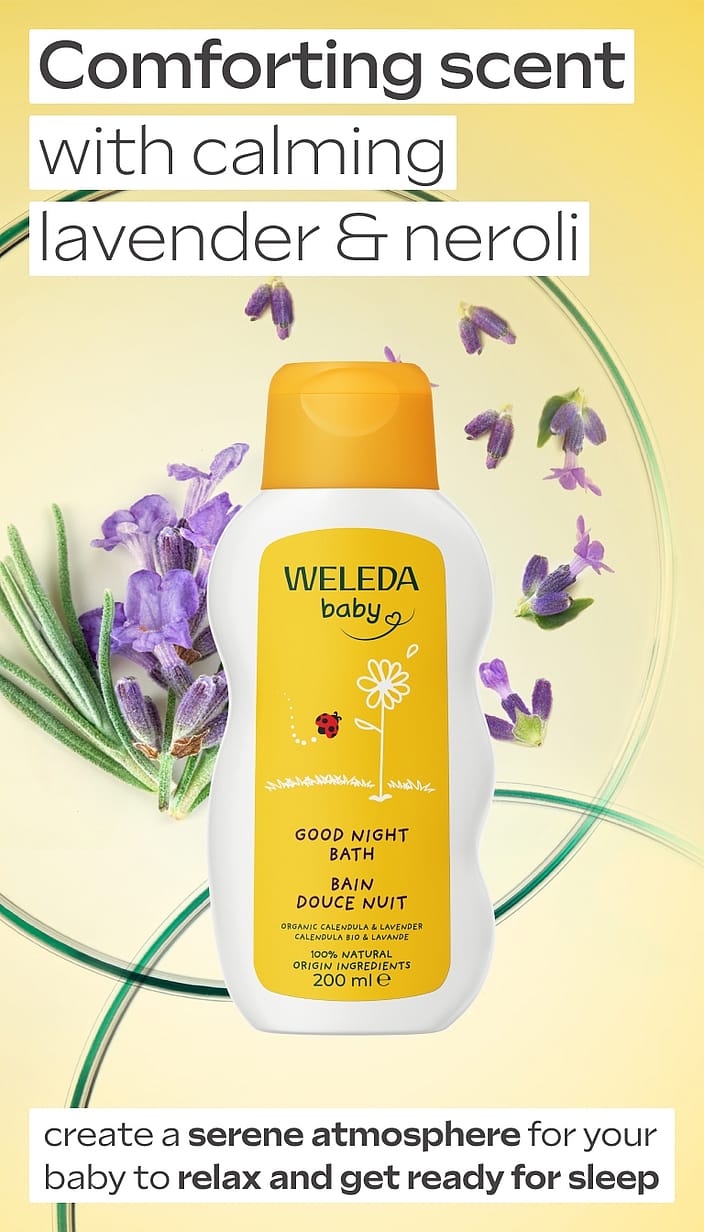 კალენდულას ჩვილის აბაზანა მშვიდი ძილისთვის