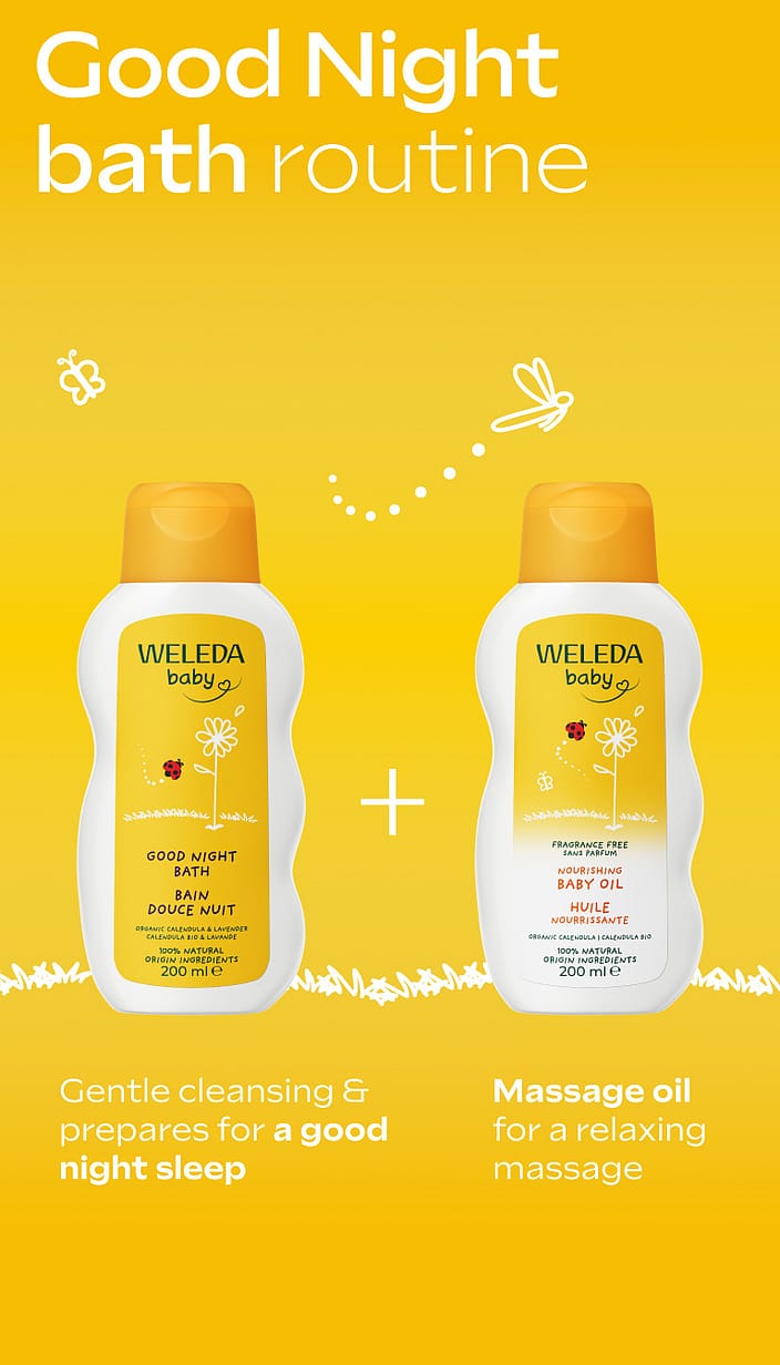 კალენდულას ჩვილის აბაზანა მშვიდი ძილისთვის